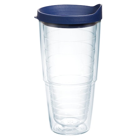 24 Oz Blue/Clear BPA Free Insulated Tumbler